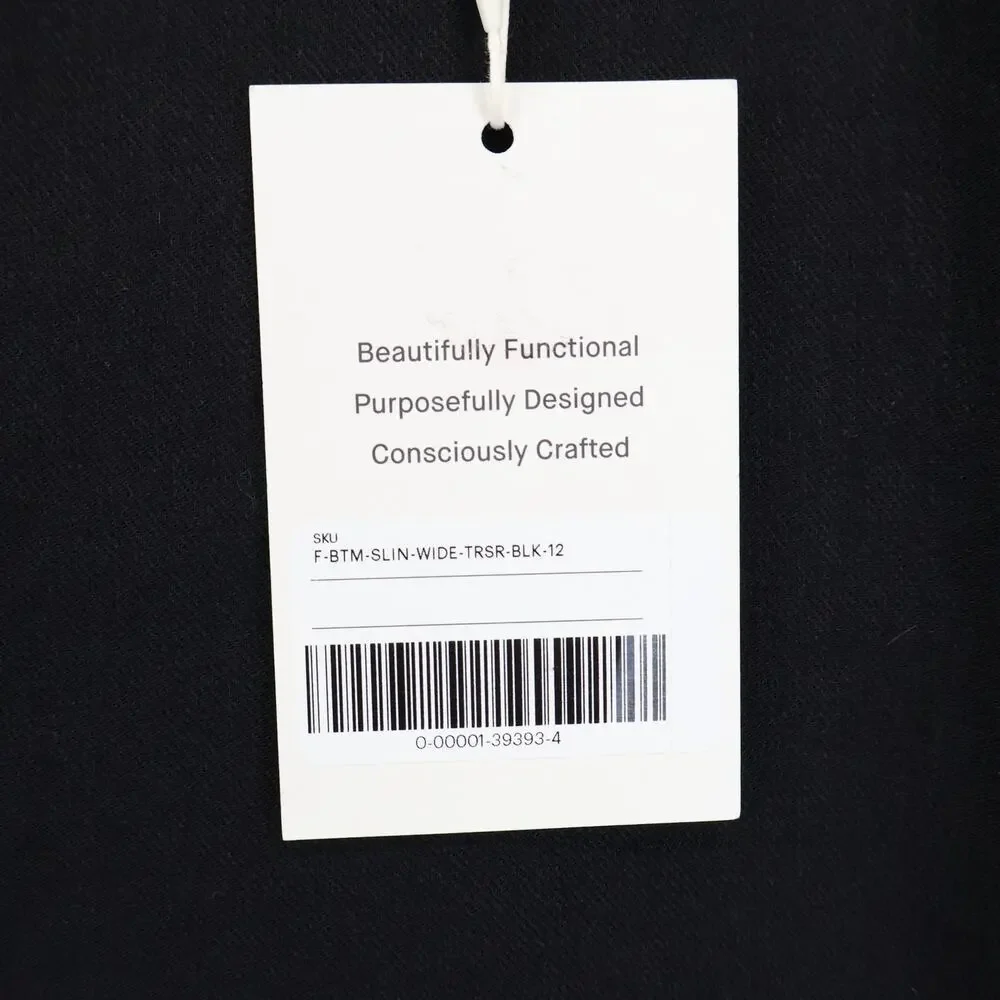 NWT Everlane The Wide-Leg High-Rise Trouser Pant In Stretch Linen Black Size 12